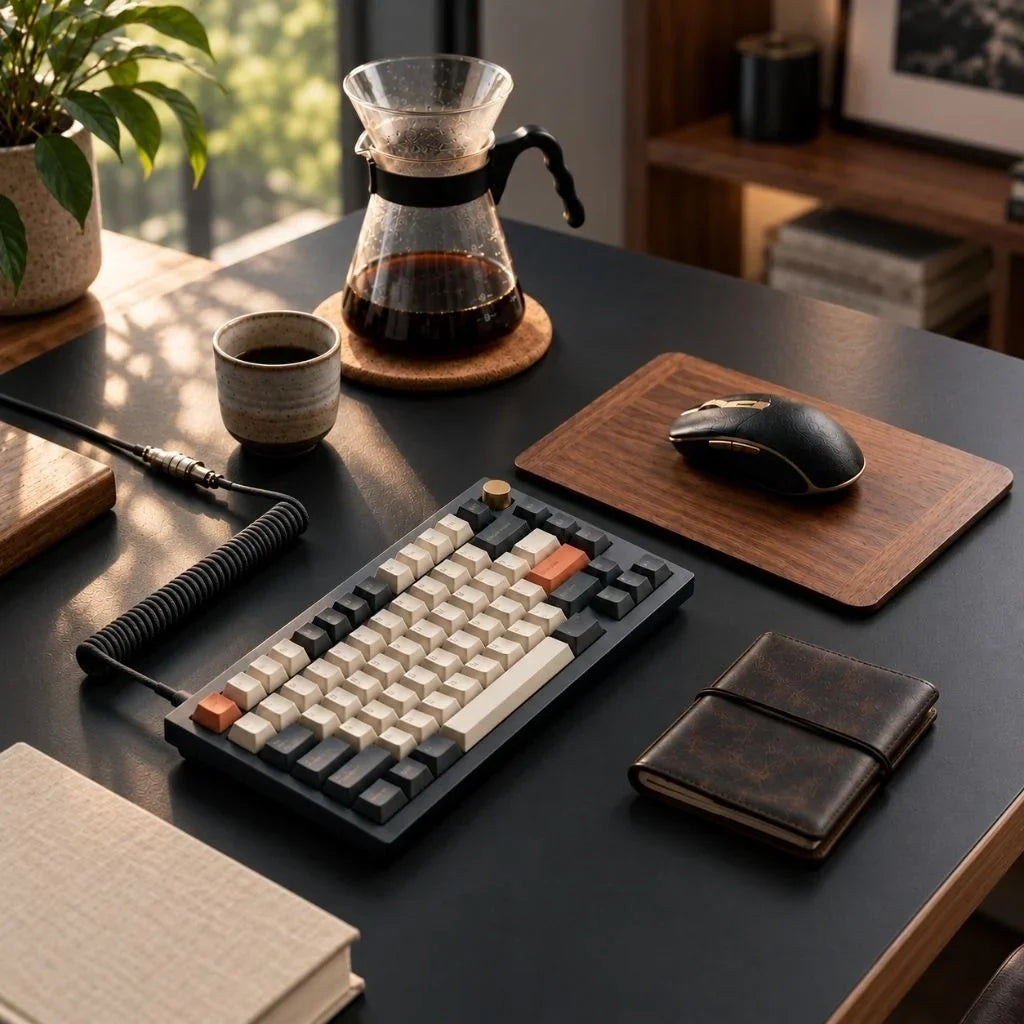 Auren & Co's desk essentials arranged in an organized workspace