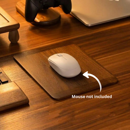Solid Walnut Mouse Pad Showing Smooth Surface For Mouse Tracking